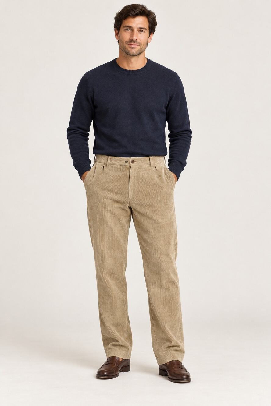Samuelsohn Loro Piana Zelander Wool Tan Textured Trousers Men’s 34